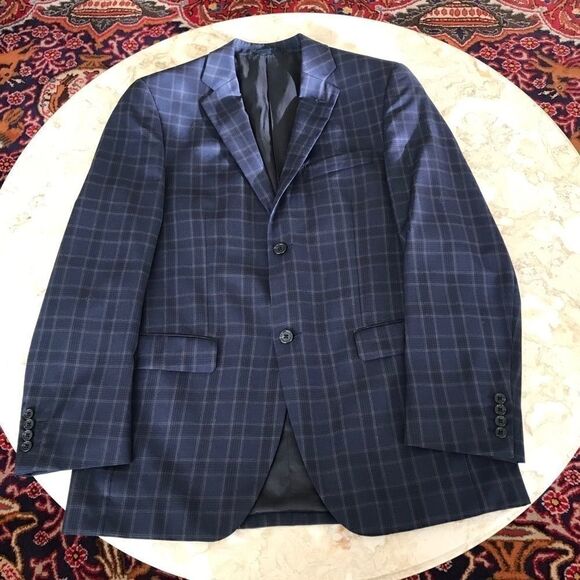 Jones New York Plaid ALL SEASON Wool Blazer Jacket - Picture 3 of 7